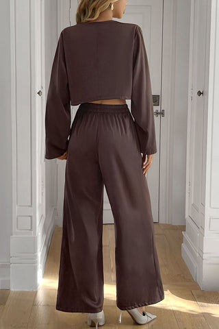 Long-Sleeve Drawstring Pants Set