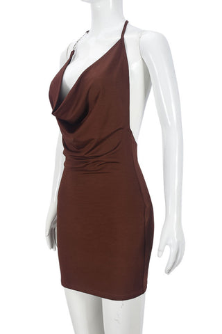 Deep Plunge Mini Dress