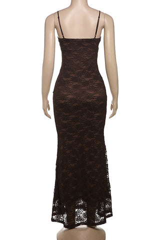 Elegant Spaghetti Strap Lace Dress