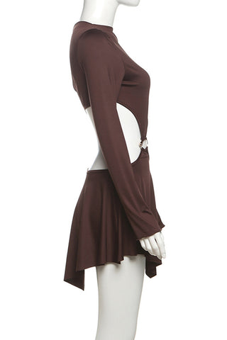 Asymmetrical Cutout Casual Dress