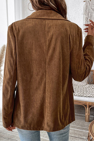 Tailored Button-Up Corduroy Blazer