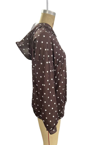 Polka Dot Hooded Sweatshirt