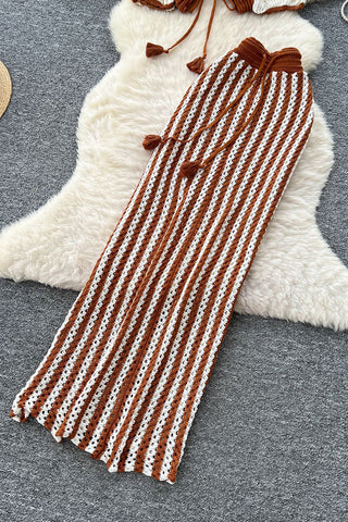 Boho Tassel Crochet Skirt Set