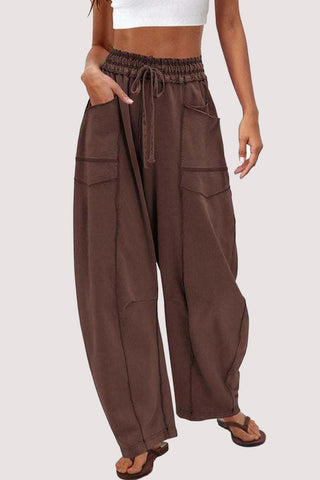 Relaxed Wide-Leg Drawstring Pants