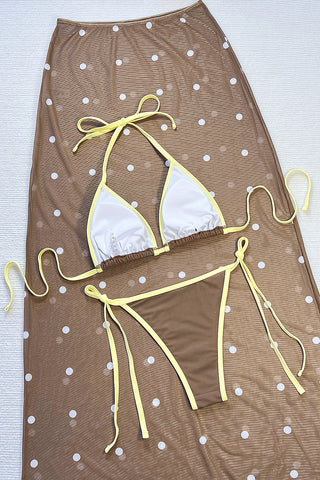 Polka Dot Bikini Set with Matching Cover-Up