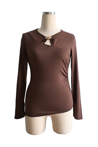 Keyhole Detail Bell Sleeve Blouse