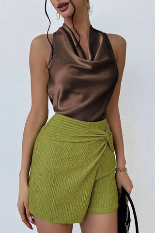 Draped Cowl Neck Tank Top