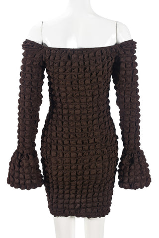 Textured Off-Shoulder Mini Dress