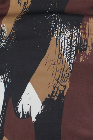 Abstract High-Neck Evening Dress