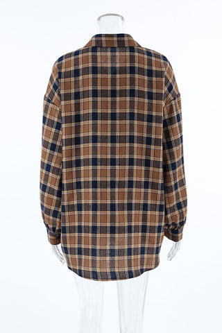 Oversized Plaid Button-Down Shirt