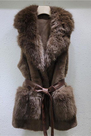 Plush Tie-Front Vest