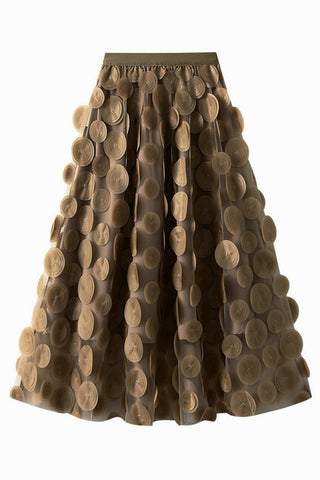 Textured Circle A-Line Skirt