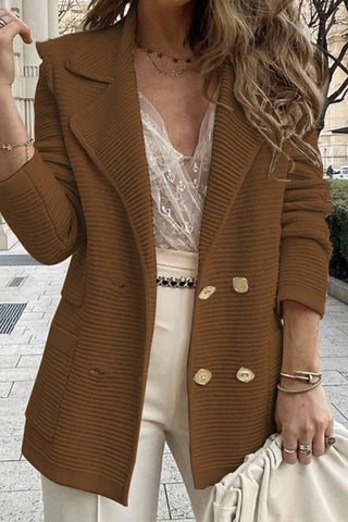 Double-Breasted Textured Blazer