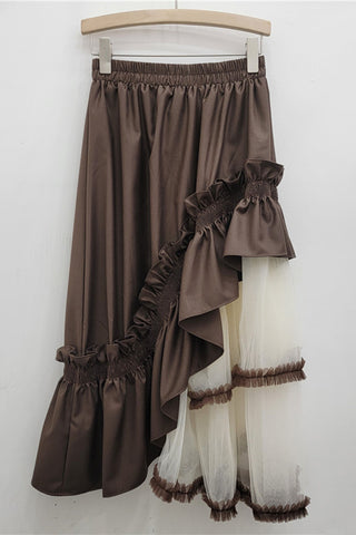 Ruffled Contrast Skirt