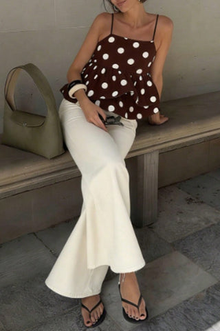 Polka Dot Peplum Camisole