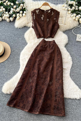 Elegant Lace Skirt Set