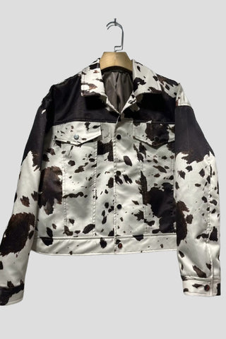 Animal Print Button-Up Jacket