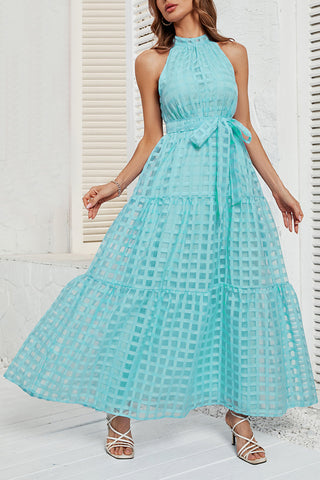 Gingham Halter Maxi Dress