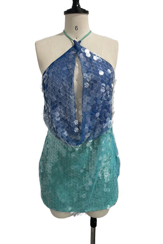Sequin Halter Mini Dress