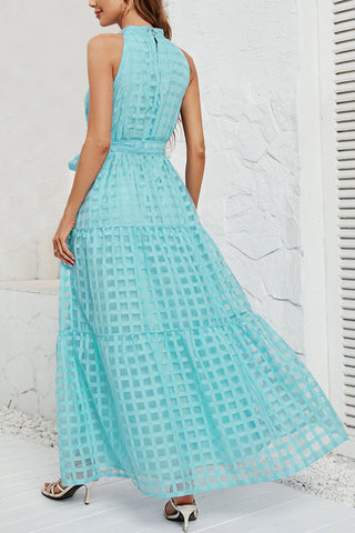 Gingham Halter Maxi Dress