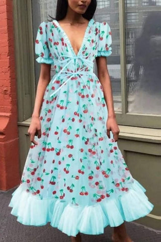 Strawberry Midi Tulle Dress