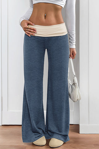 High-Waist Wide-Leg Casual Pants