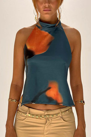 Polka Dot High Neck Tank Top