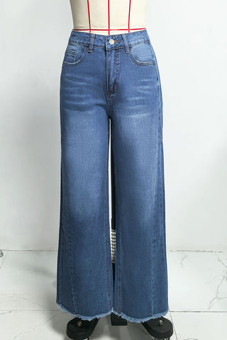 High-Rise Wide-Leg Straight Jeans