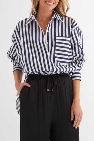Striped Button-Up Shirt