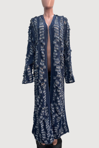 Long Textured Cape Coat