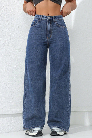 Classic High-Waist Straight Jeans