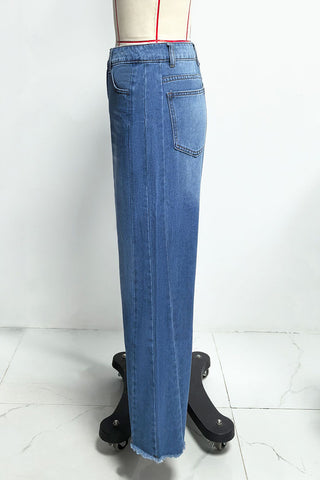 High-Rise Wide-Leg Straight Jeans