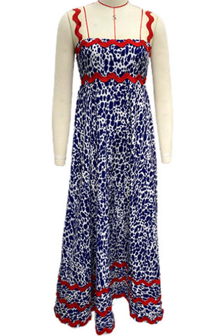 Scalloped-Trim Casual Maxi Dress