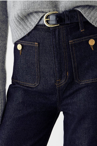 High-Waist Straight-Leg Jeans