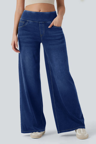 High-Waist Wide Leg Denim Jeans