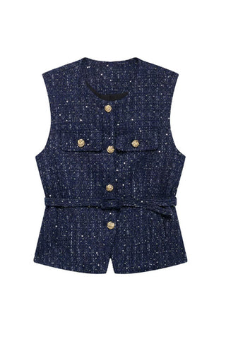 Embellished Buttoned Vest