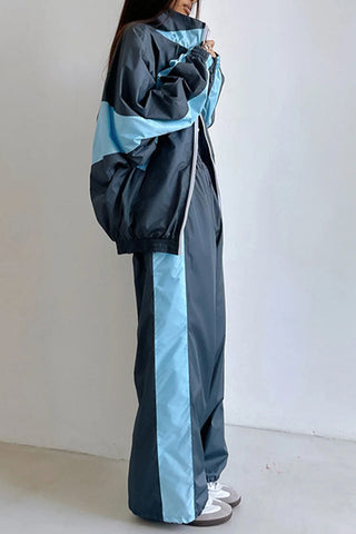 Chic Two-Piece Pants Set with Stripe Detail