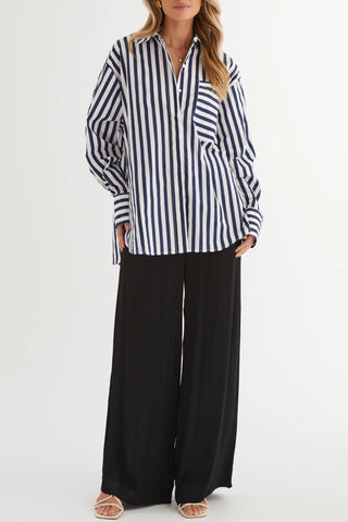 Striped Button-Up Shirt