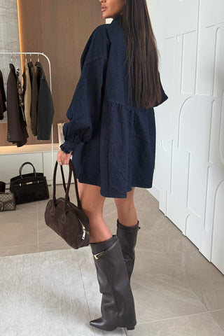 Chic Button-Front Denim Mini Dress