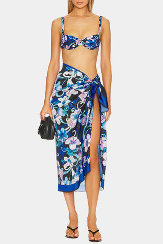 Floral Print Tie-Waist Skirt