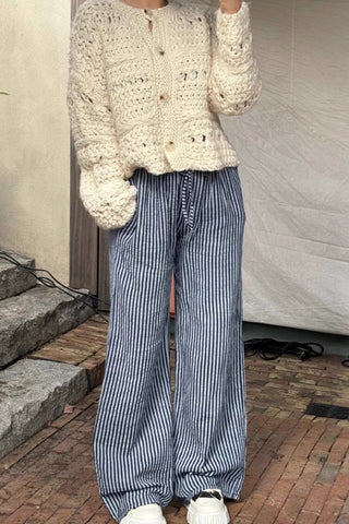 Striped Wide-Leg Pants