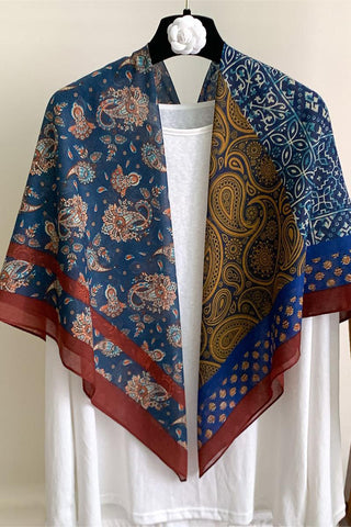 Patterned Scarf with Mixed Prints