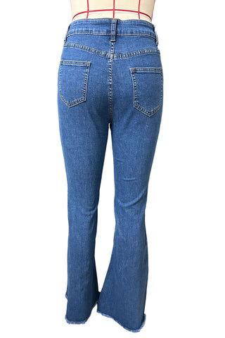 Distressed Heart Flare Jeans
