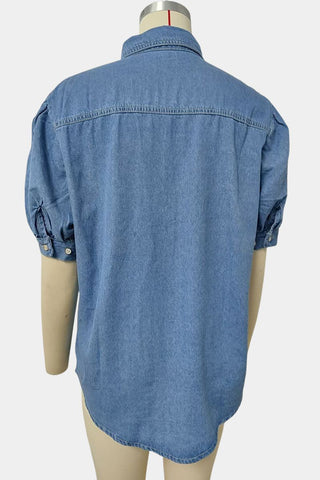 Puff Sleeve Button-Front Shirt
