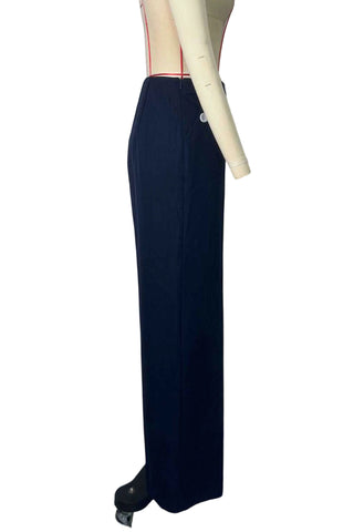 Wide-Leg Button Detail Pants