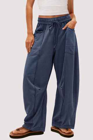 Relaxed Wide-Leg Drawstring Pants