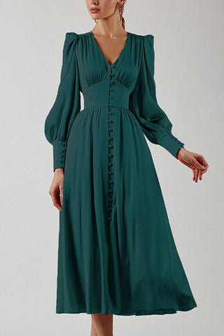 Elegant Buttoned Midi Dress