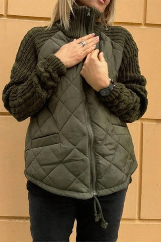 Quilted Textured Sleeve Coat