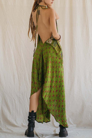 Halter Neck Bohemian Casual Dress