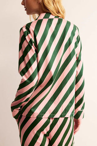 Striped Button-Up Pants Set